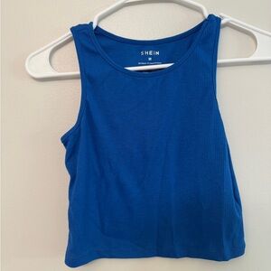 SHEIN Blue Ribbed Tank Top